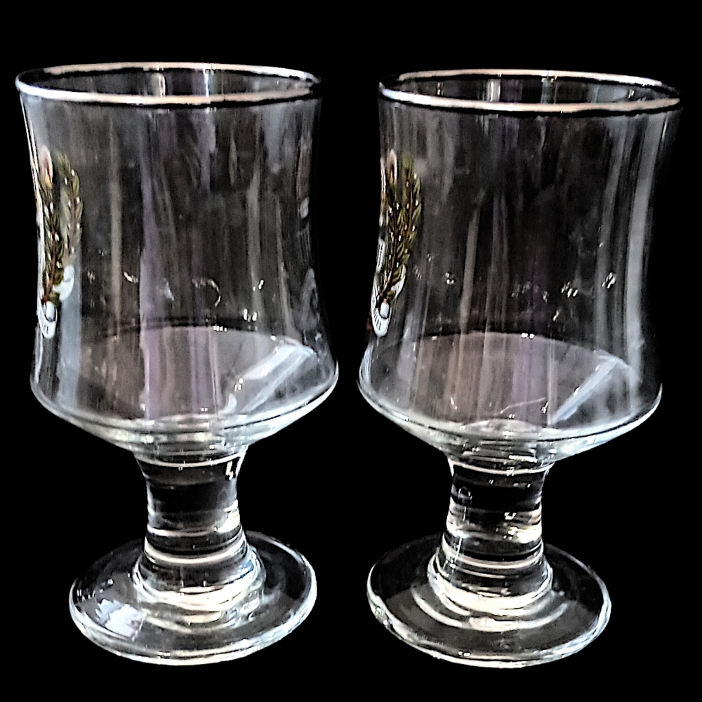 2 Queen Elizabeth II Silver Jubilee Coupe Glasses Wine‎ Cordial Souvenir Goblet - Picture 6 of 16